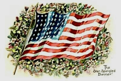 Vintage American Flag Postcard